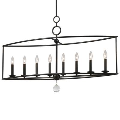 Crystorama Cameron 8 Light English Bronze Linear Chandelier II