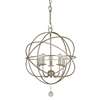 Crystorama Solaris 5 Light Olde Silver Mini Chandelier