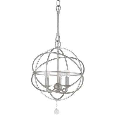 Crystorama Solaris 3 Light Olde Silver Mini Chandelier