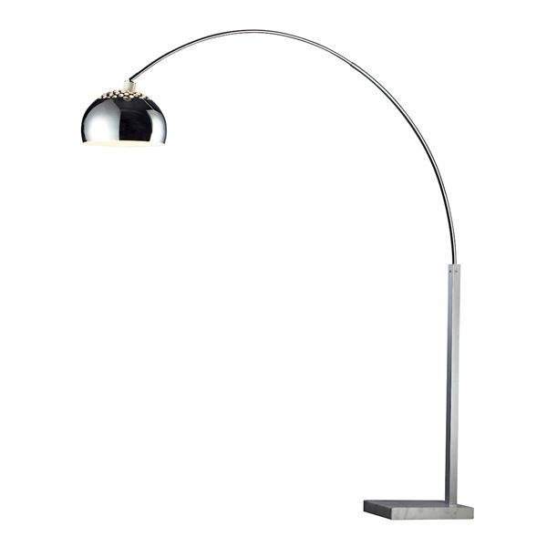 Elk Penbrook Arc Floor Lamp - Silver, White - D1428