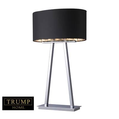 Empire 2 Light Table Lamp In Chrome With Black Shade