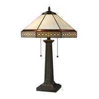 Elk Stone Filigree Tiffany 2-Light Table Lamp - Tiffany Bronze - D1858