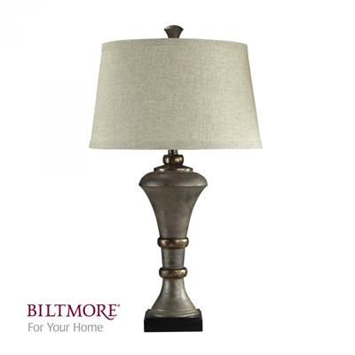 Dimond  Biltmore Collection Table Lamp,Antique Silver, With Off White Drum Lamp Shade D2039