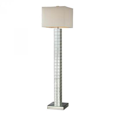 Dimond  Luella Floor Lamp in a Clear Finish with Off - White Faux Silk Shade - Off-White Fabric Liner D2166