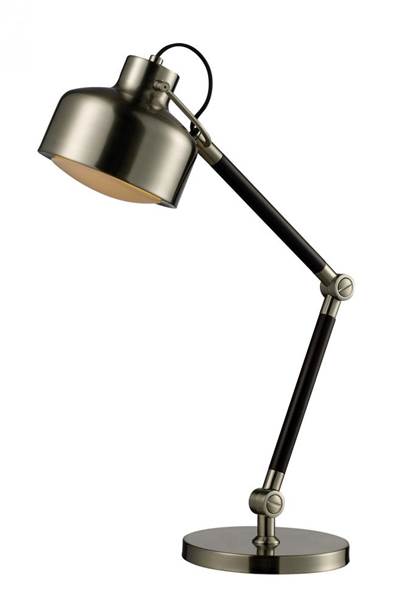 Dimond  Mount Vernon  Desk Lamp in Espresso Wood and Satin Nickel with Satin Nickel Shade D2178