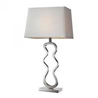 Dimond  Sorrento Contemporary Curved Table Lamp With Pure White Faux Silk Shade D2213