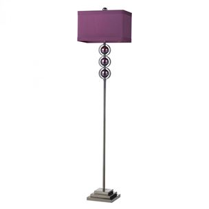 Alva Contemporary Floor Lamp In Purple & Black Nickel