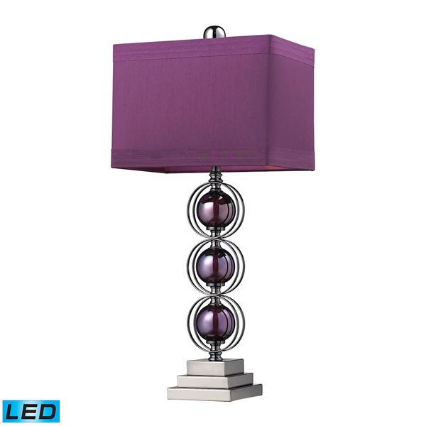 Elk Alva Contemporary Table Lamp - Black Nickel, Purple - D2232-LED