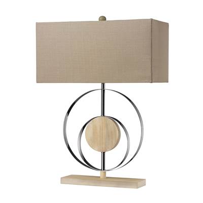 Shiprock Bleached Wood Table Lamp in Chrome