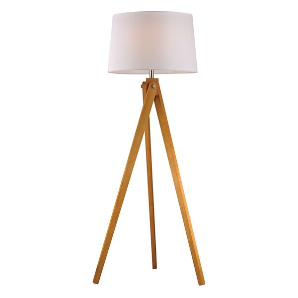 Elk Wooden Tripod Floor Lamp - Natural Wood Tone - D2469