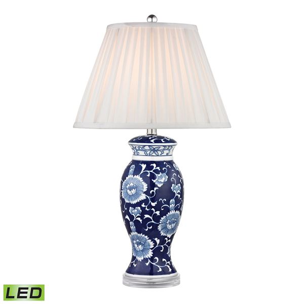 Elk Dimond Hand-Painted Table Lamp - Blue, White - D2474-LED