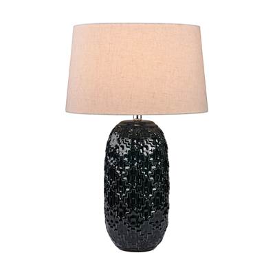 Teal Ceramic Bun Table Lamp