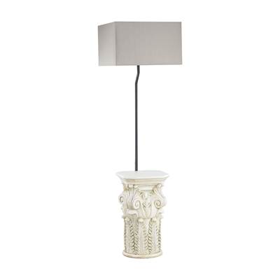 Patras Outdoor Floor Lamp With Taupe Shade