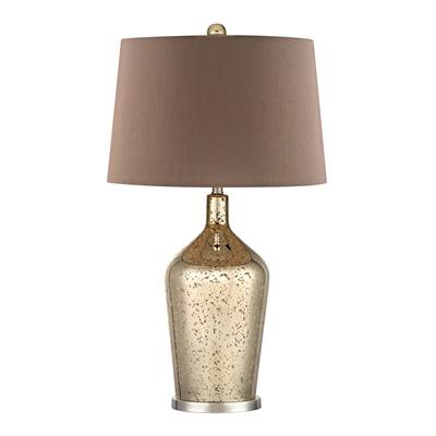 Glass Bottle Table Lamp In Antique Gold Mercury Glass