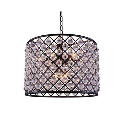 Madison 8-LT Matte Black Chandelier Clear Royal Cut Crystal