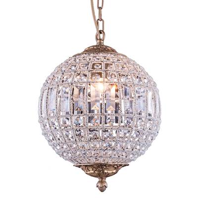 Olivia 1-LT French Gold Pendant Clear Royal Cut Crystal