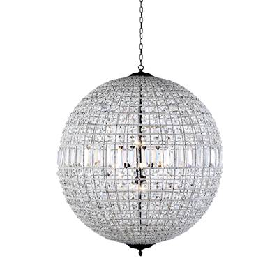 Olivia 8-LT Dark Bronze Chandelier Clear Royal Cut Crystal