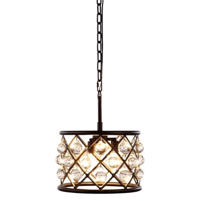 Madison 3-LT Matte Black Pendant Clear Royal Cut Crystal