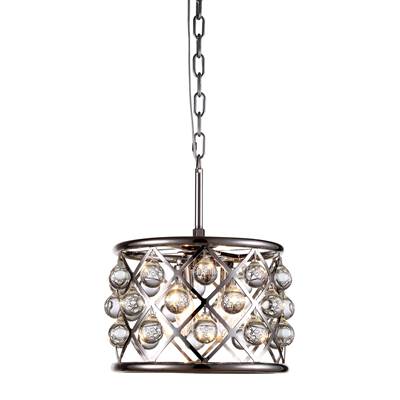 Madison 3-LT Polished Nickel Pendant Clear Royal Cut Crystal