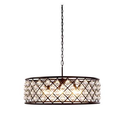 Madison 8-LT Matte Black Chandelier Clear Royal Cut Crystal