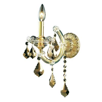 Maria Theresa 1-LT Golden Teak Wall Sconce Golden Teak Royal Cut Crystal