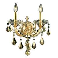 Maria Theresa 2-LT Golden Teak Wall Sconce Golden Teak Royal Cut Crystal