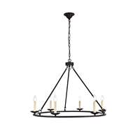 Maine Collection Chandelier Black Finish