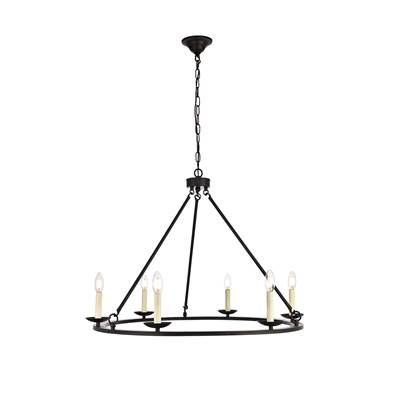 Maine Collection Chandelier Black Finish