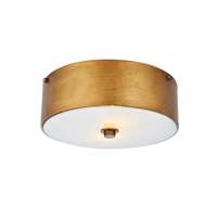 Hazen 2-LT 12" Vintage Gold Flush Mount