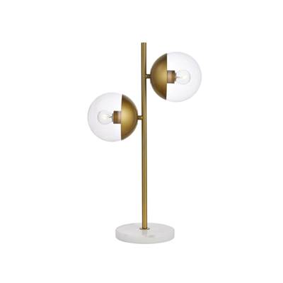 Eclipse 2-LT Brass Table Lamp