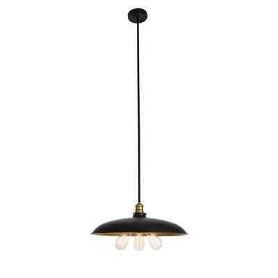 Anders Collection Chandelier Black And Brass