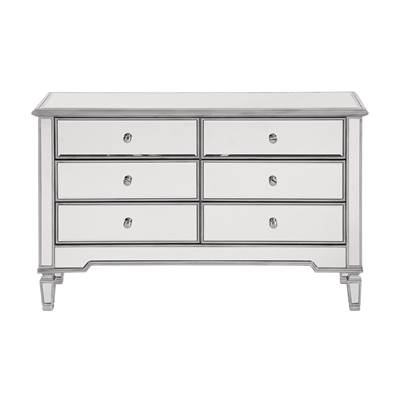 6 Drawer Dresser In Hand Rubbed Antique Silver