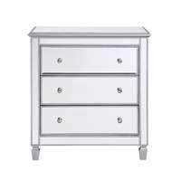 3 Drawer Bedside Cabinet In Hand Rubbed Antique Silver