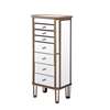 7 Drawer Jewelry Armoire In Gold Clear