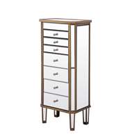 7 Drawer Jewelry Armoire In Gold Clear