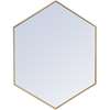 Metal Frame Hexagon Mirror 30"