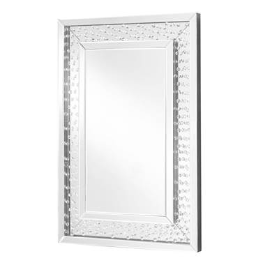 Sparkle 24" Contemporary Crystal Rectangle Mirror In Clear
