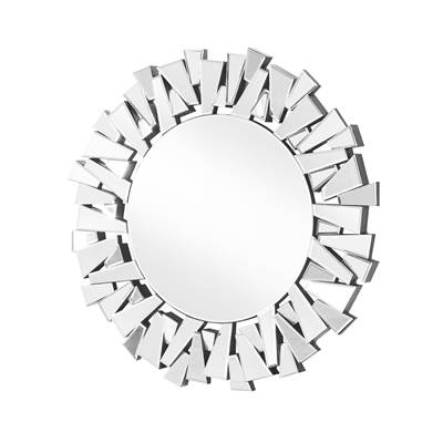 Sparkle 39.5" Contemporary Round Mirror In Clear