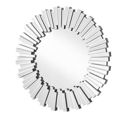 Sparkle 31.5" Contemporary Round Mirror In Clear