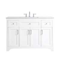 Elegant moore 48" Single Bathroom Vanity - White - VF17048WH