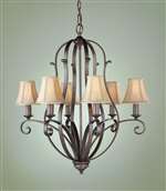 Murray Feiss Tuscan Villa 6-Light Single Tier Chandelier in Corinthian Bronze Finish - F1840/6CB