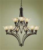 Murray Feiss Pub 9-Light Multi-Tier Chandelier in Oil Rubbed Bronze Finish - F1943/6+3ORB