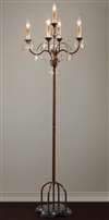 Murray Feiss Anora 5-Light Floor Lamp in Palladio / Dark Walnut Finish - FL6290PAL/DW