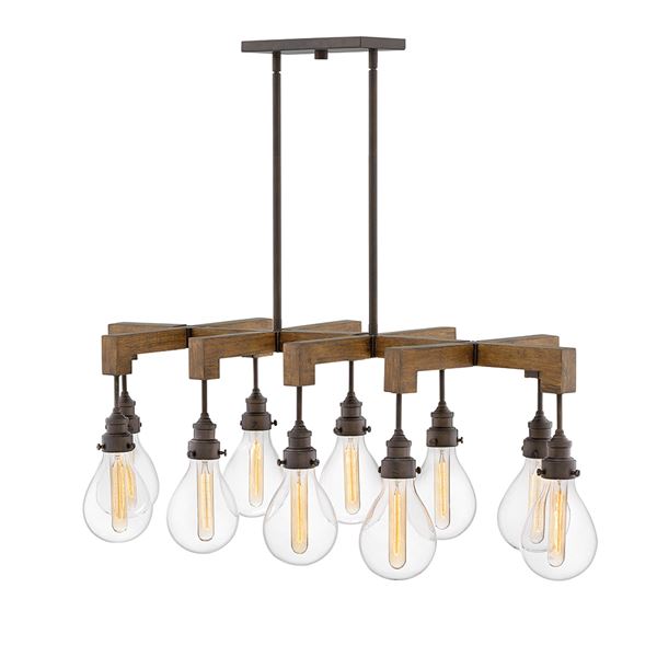 Stem Hung Linear Chandelier