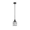 Innovations 1-LT LED Small Bell Cage 8" Mini Pendant - Matte Black - 201S-BK-G54-CE-LED