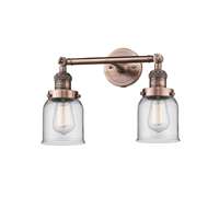 Innovations 2-LT LED Small Bell 16" Bathroom Fixture - Antique Copper - 208-AC-G52-LED