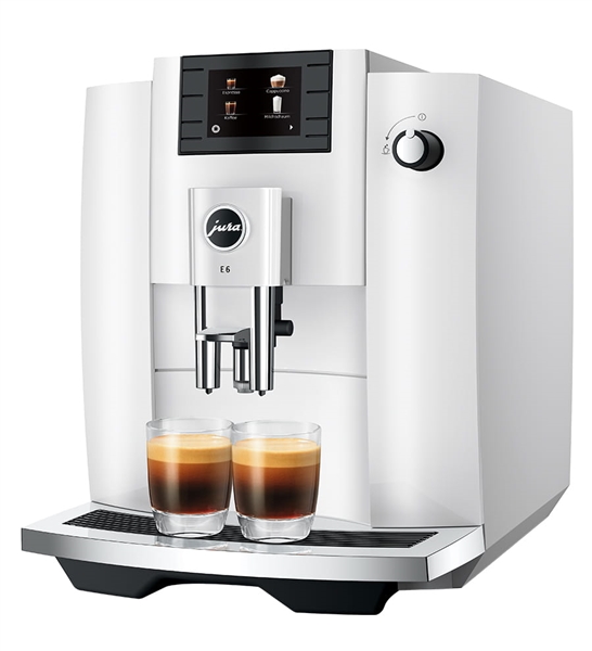 Jura E6 Automatic Espresso Machine (Piano White)