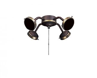 Minka-Aire Four Light 40w Candelabra Base 2 1/4&#34; Fitter in Golden Walnut Finish - K1-GOW