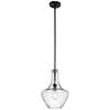 Everly 1-LT Wide Curve Pendant & Clear Seeded Glass