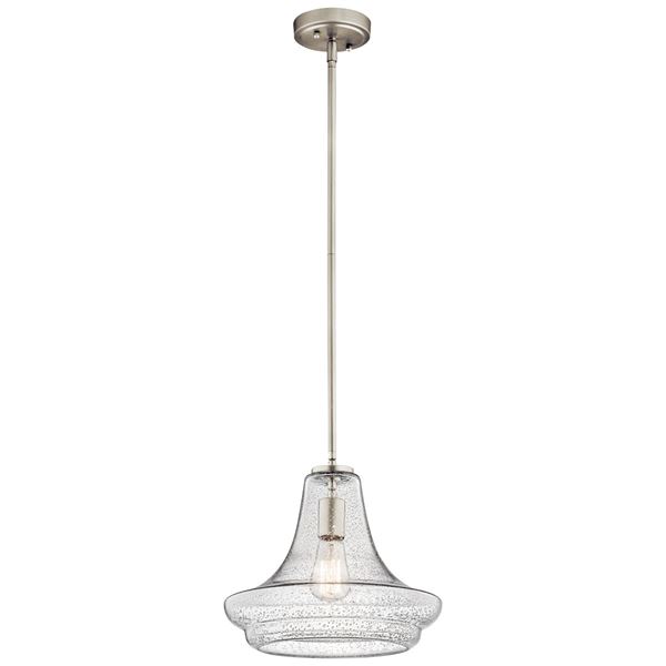 Everly 1-LT Pendant Clear Seeded Glass